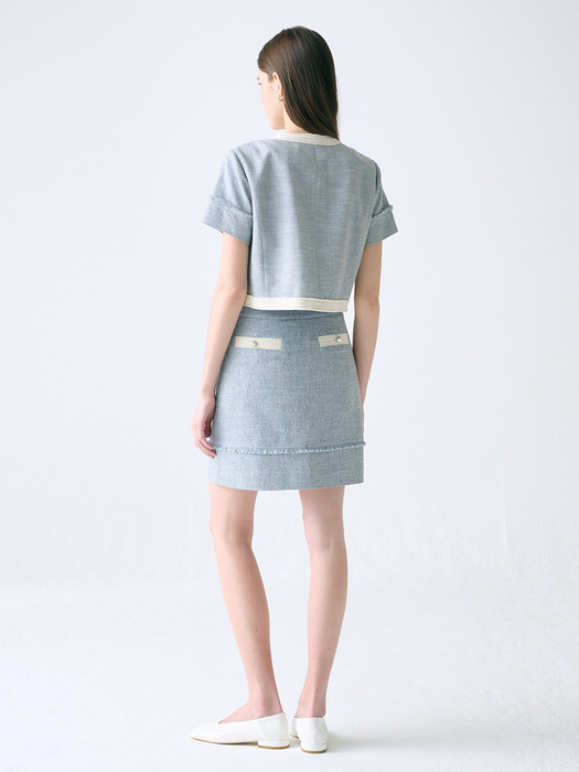 [TWEED] Summer Tweed Jacket + Mini Skirt SET