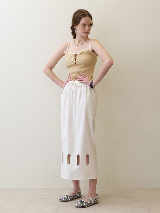 23 Summer_ Ivory Cutting Embroidery skirt