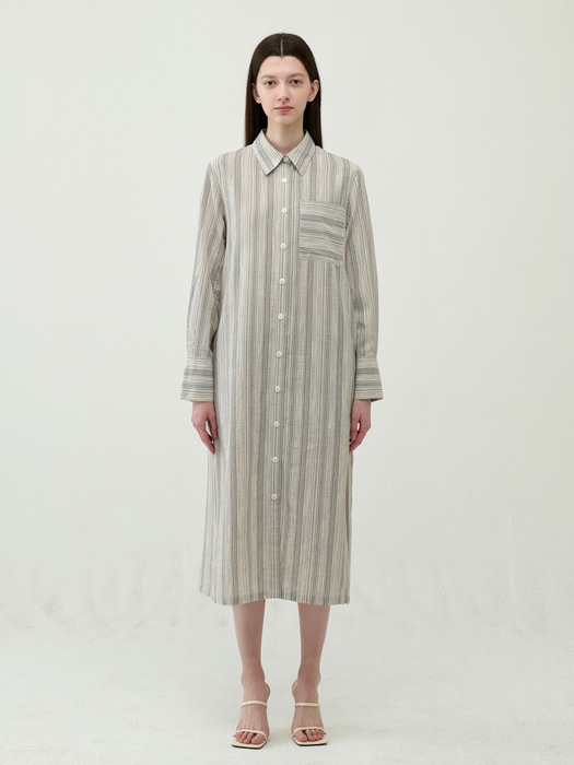 Stripe Linen Maxi Dress