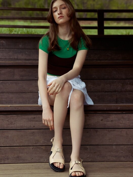 [단독][AT23S04] triangle mold Sandal (3color)