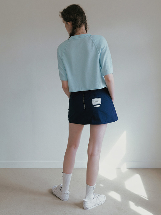 crispy low mini skirt_navy