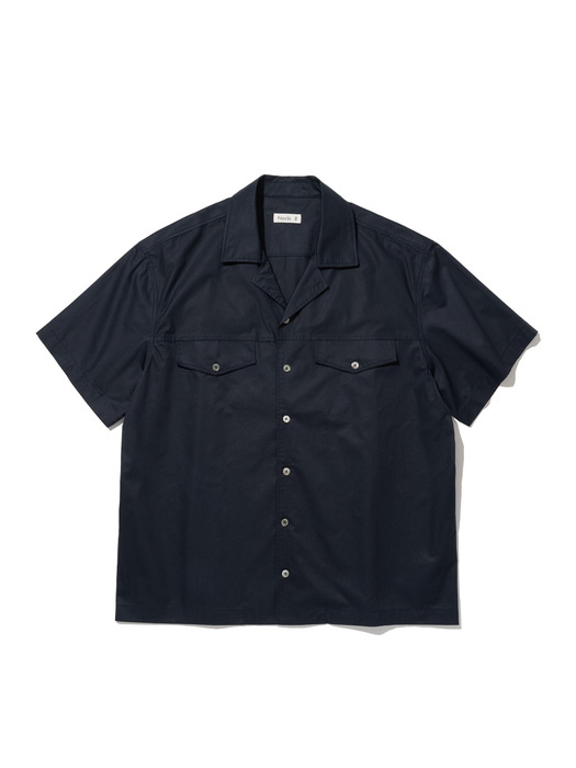 Relax Fit Short Cotton Shirts Navy