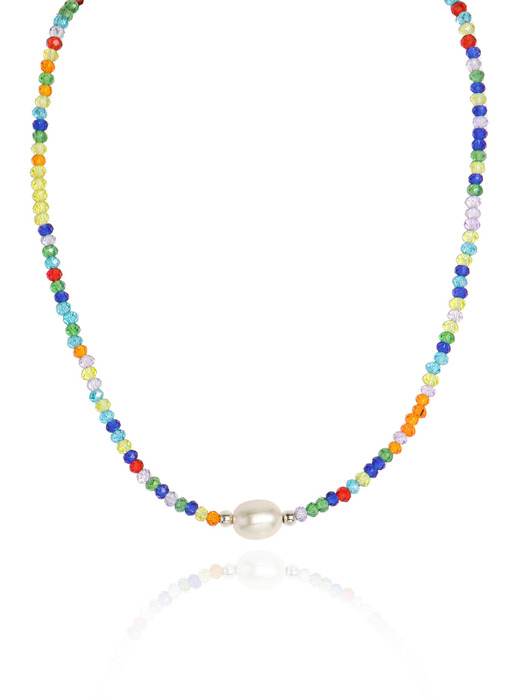 Candyball Fresh-water-pearl Silver Necklace In462 [Silver]