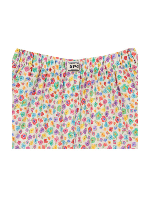 Flowering pajama short pants