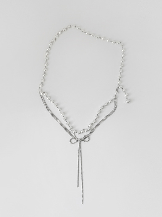 ribbon pearl layered belt