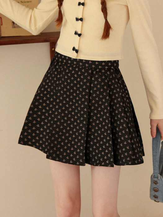 Cest_Wool pleated mini skirt