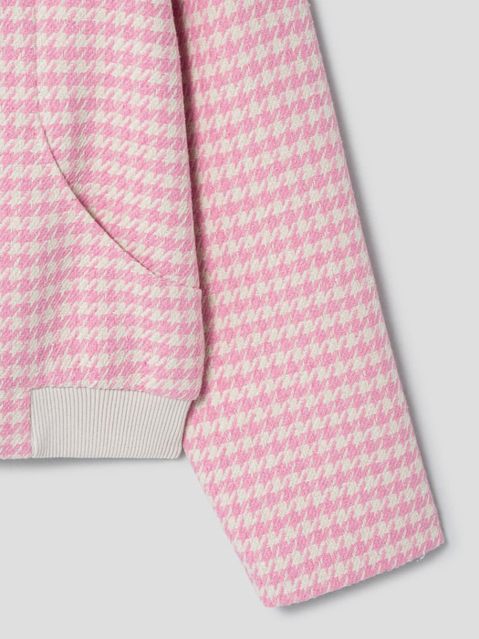 Hound Tooth Tweed Bomber Jacket  Pink(WE3911T59X) (WE3911T59X)