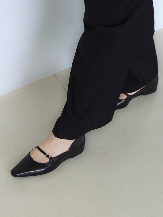 Plan strap flat shoes_23517_black