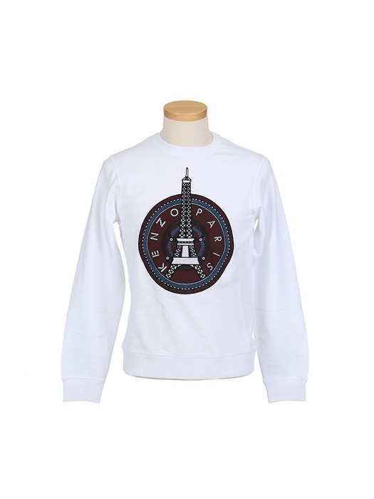 [겐조] 화이트 시계 에펠탑 맨투맨 / 5SW070 4XJ 01
