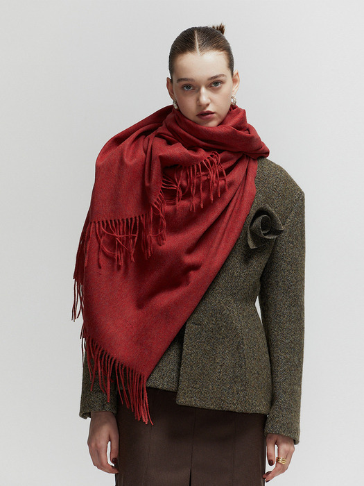 VIRGIN WOOL MUFFLER_RED