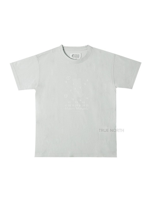 [메종마르지엘라] 여성 S51GC0521 S20079 102 넘버 로고 프린트 반팔 티셔츠 라이트그레이