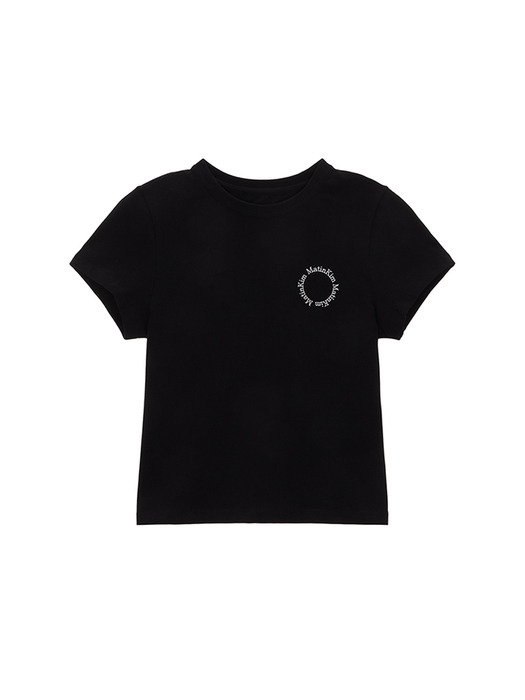 MATIN CIRCLE LOGO CROP TOP IN BLACK