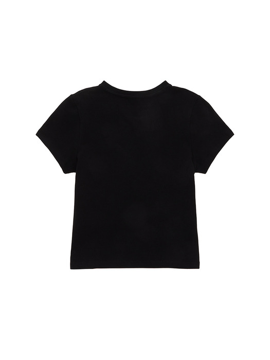 MATIN CIRCLE LOGO CROP TOP IN BLACK