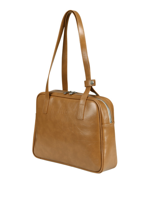 Trapezoid Middle Shoulder Bag (camel)