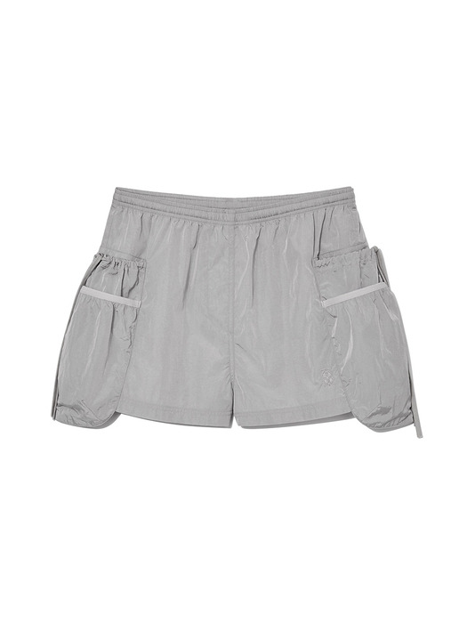 Shirring Pocket Shorts Silver Grey