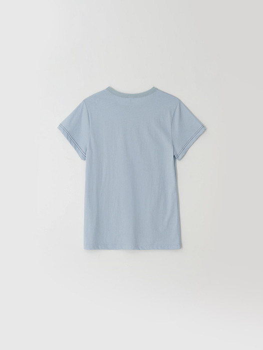 80s print t-shirt - sky blue