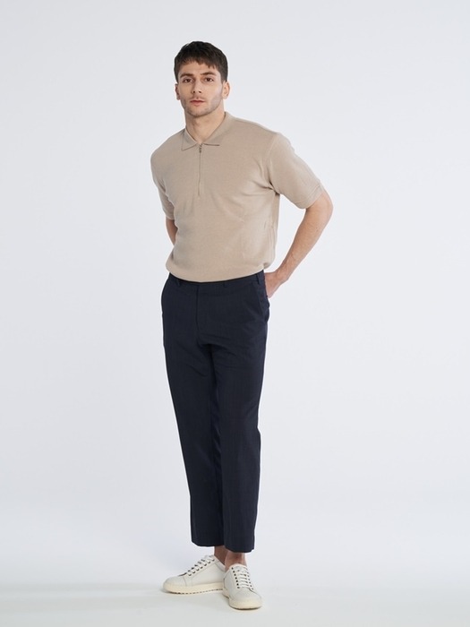 [M~5XL] Loose Fit Set-up Hidden Banding Slacks_navy