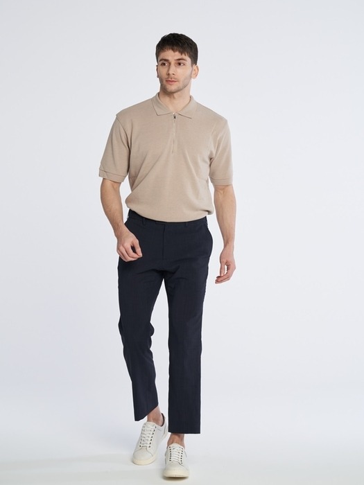 [M~5XL] Loose Fit Set-up Hidden Banding Slacks_navy