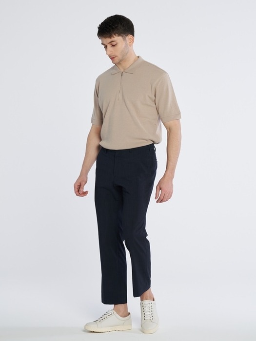 [M~5XL] Loose Fit Set-up Hidden Banding Slacks_navy