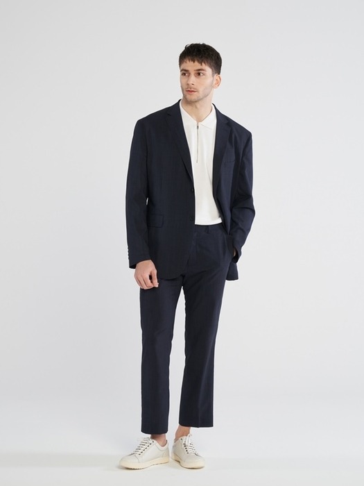 [M~5XL] Loose Fit Set-up Hidden Banding Slacks_navy