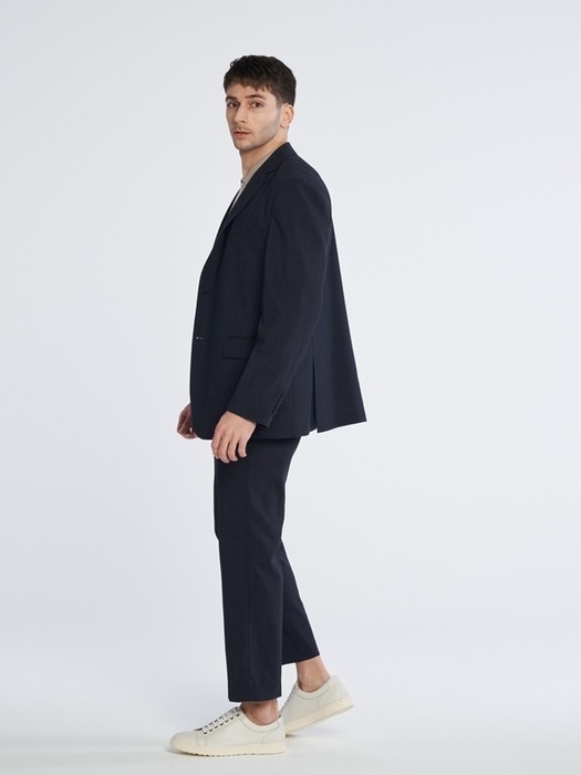 [M~5XL] Loose Fit Set-up Hidden Banding Slacks_navy