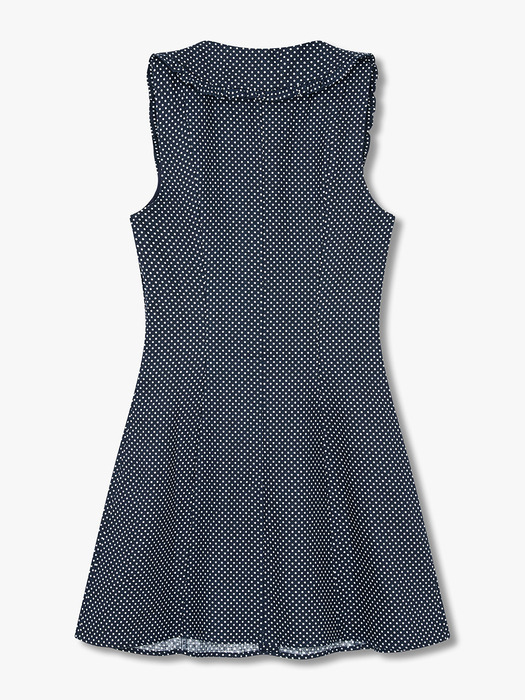 레이스 카라 도트 드레스 RF14107021_네이비