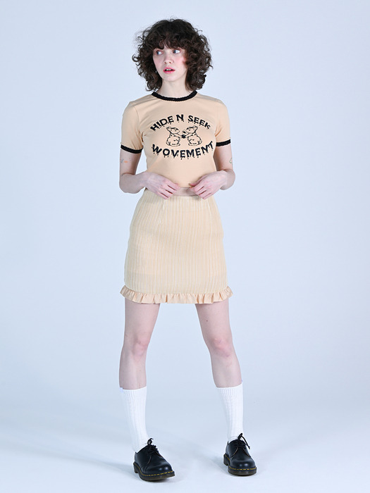 Frill Layered Mini Skirt Light Yellow WBCSSK003-1LY