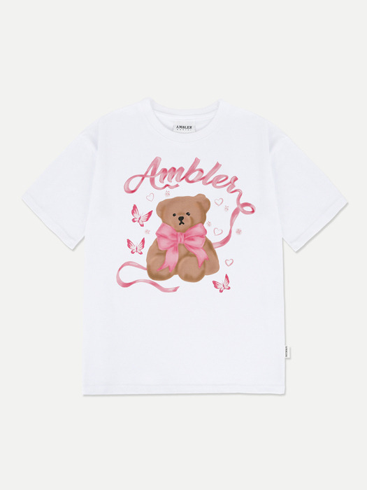Balletcore Bear Over fit T-Shirts AS1110 (White)