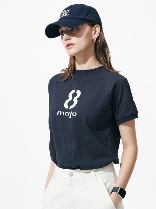 Eight Stencil Logo T-shirt [Navy]