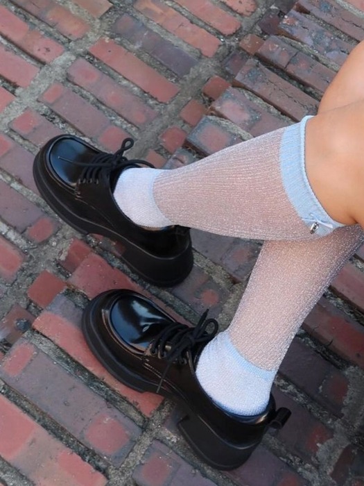 [인플 Pick] Harper 소가죽 레이스업 플랫폼 로퍼 7cm -SA9060BK