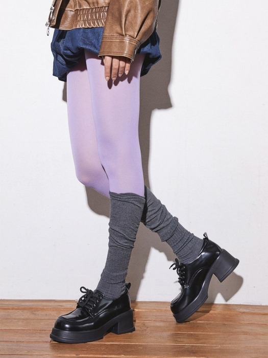 [인플 Pick] Harper 소가죽 레이스업 플랫폼 로퍼 7cm -SA9060BK