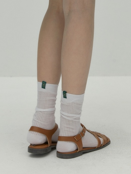 mono label point socks - white