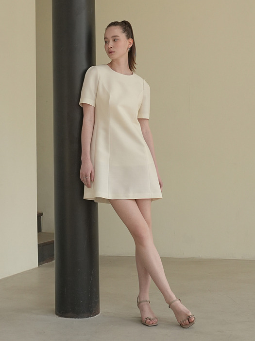 Mikado Silk Mini Dress Ivory