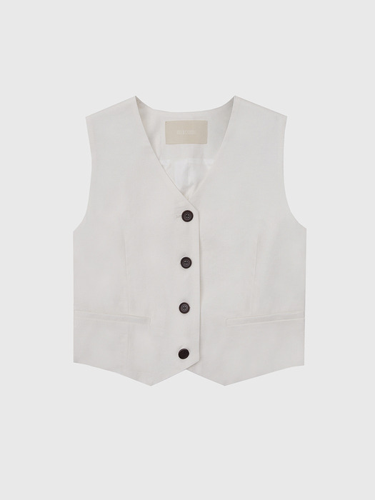 Natural Linen Buckle Summer Vest