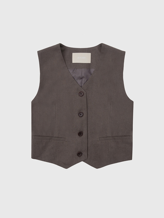 Natural Linen Buckle Summer Vest