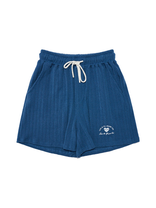 MET summer knit heart shorts blue