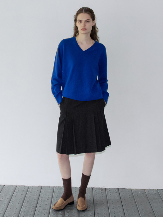 바일레 플리츠 미디 스커트 (3color)