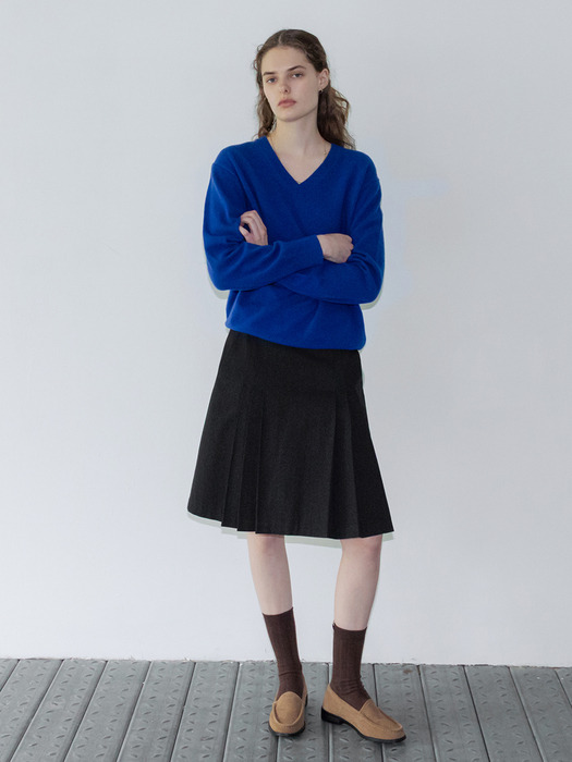 바일레 플리츠 미디 스커트 (3color)