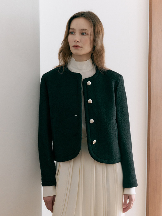 Boucle Cropped Tweed Jacket