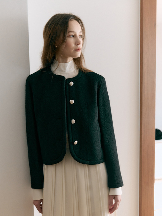 Boucle Cropped Tweed Jacket