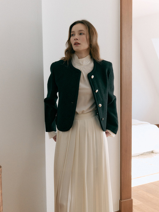 Boucle Cropped Tweed Jacket