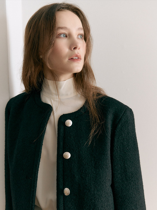 Boucle Cropped Tweed Jacket