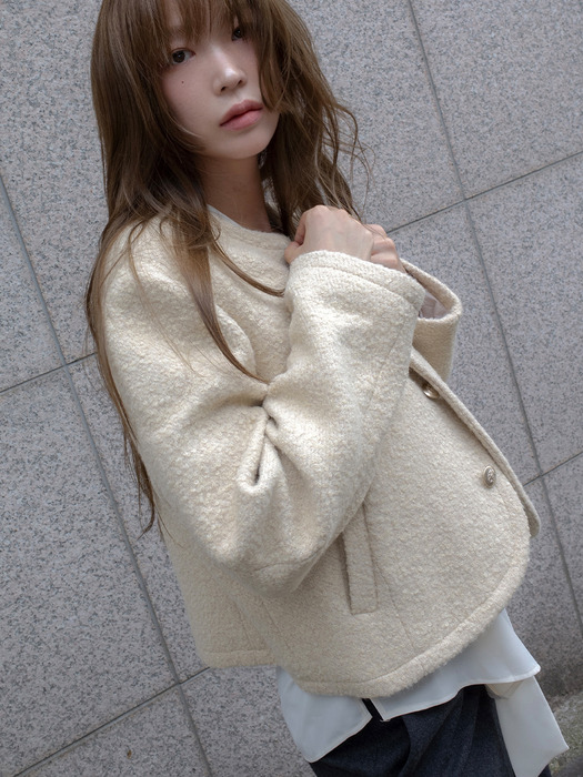 Boucle Cropped Tweed Jacket_2color