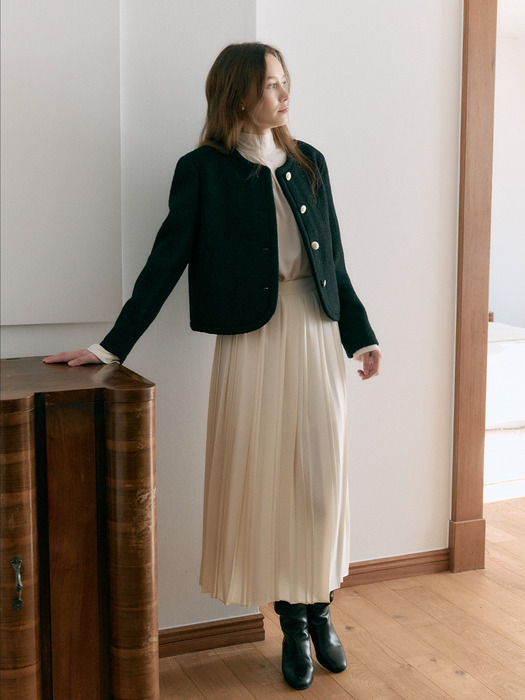 Boucle Cropped Tweed Jacket