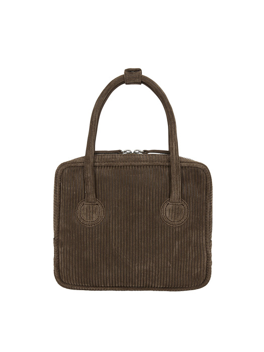 PIPING SLIM TOTE_cocoa corduroy suede