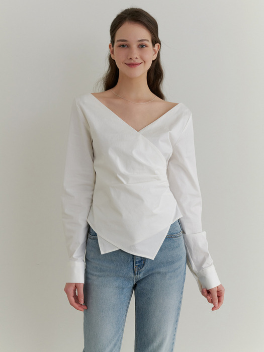 Twine wrap blouse (ivory)