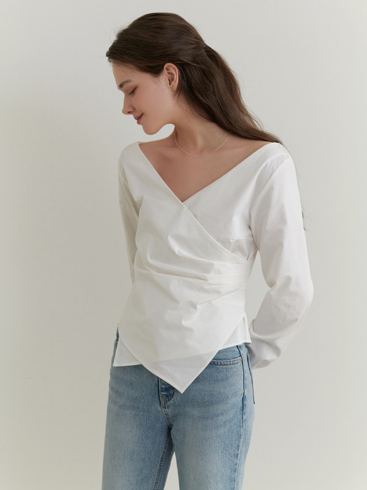 Twine wrap blouse (ivory)