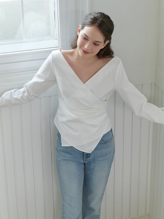 Twine wrap blouse (ivory)