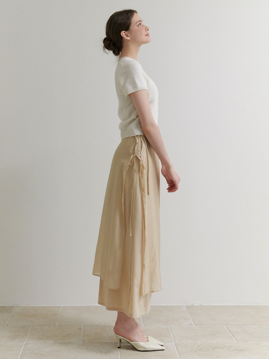 Deary layered skirt (beige)