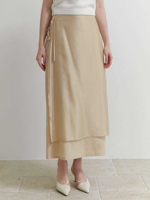 Deary layered skirt (beige)